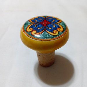 Real Venetian Hand-painted Tile Cork Wine Stopper